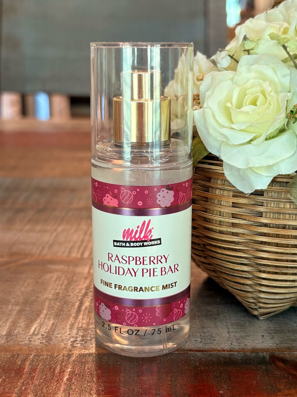 NEW Bath & Body Works Milk RASPBERRY HOLIDAY PIE BAR Fine Fragrance Travel Spray